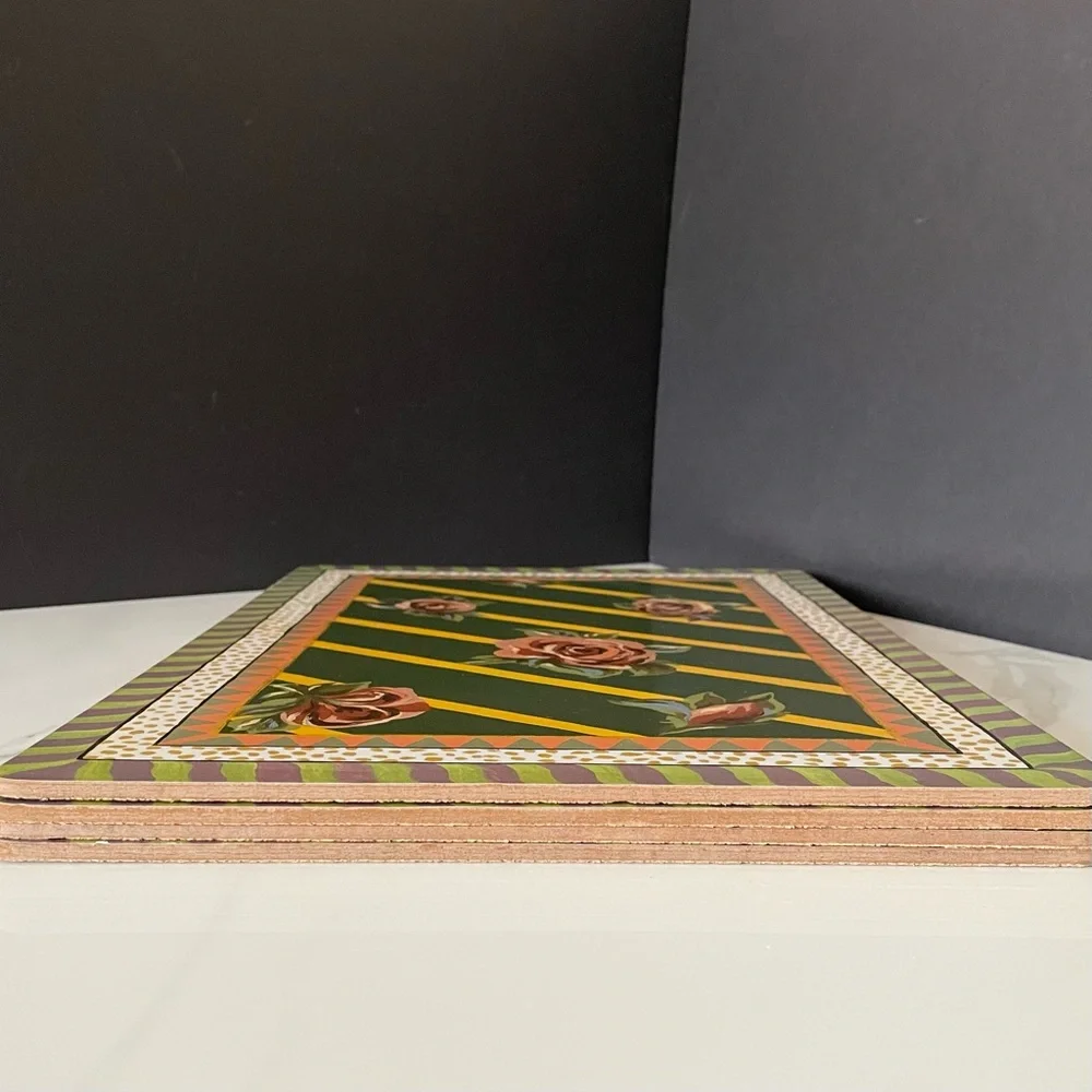 SET of 4 Torquay Rose Placemats by Mackenzie Childs